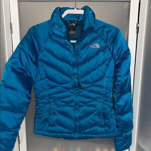 The north face 550  teal down puffed coat XS teal blue